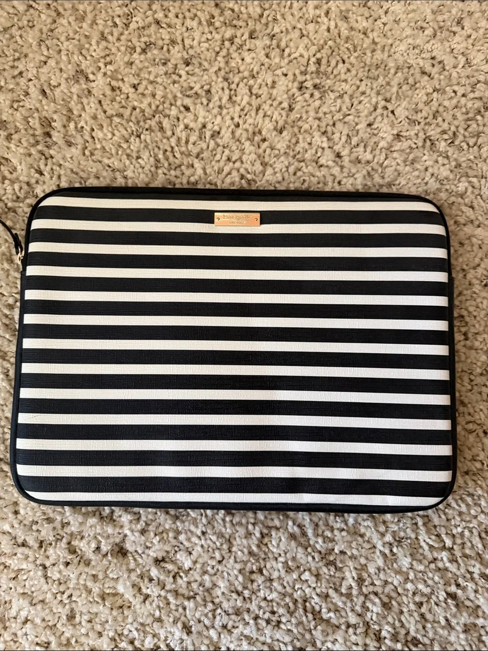 kate spade Black and White Striped Laptop Sleeve